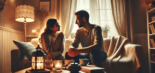 Husband and wife discussing their low-sex or no-sex marriage.